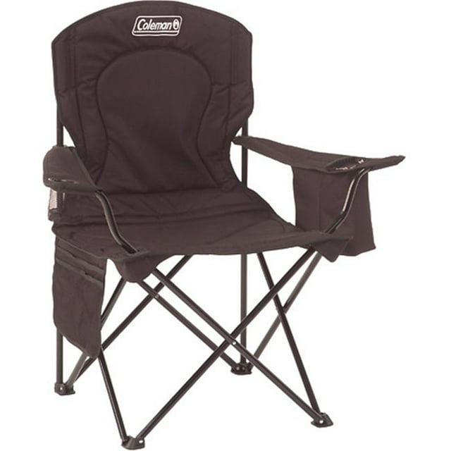 Camping Chair with Built-In 4-Can Cooler, Black Chairs by Coleman | campsifu