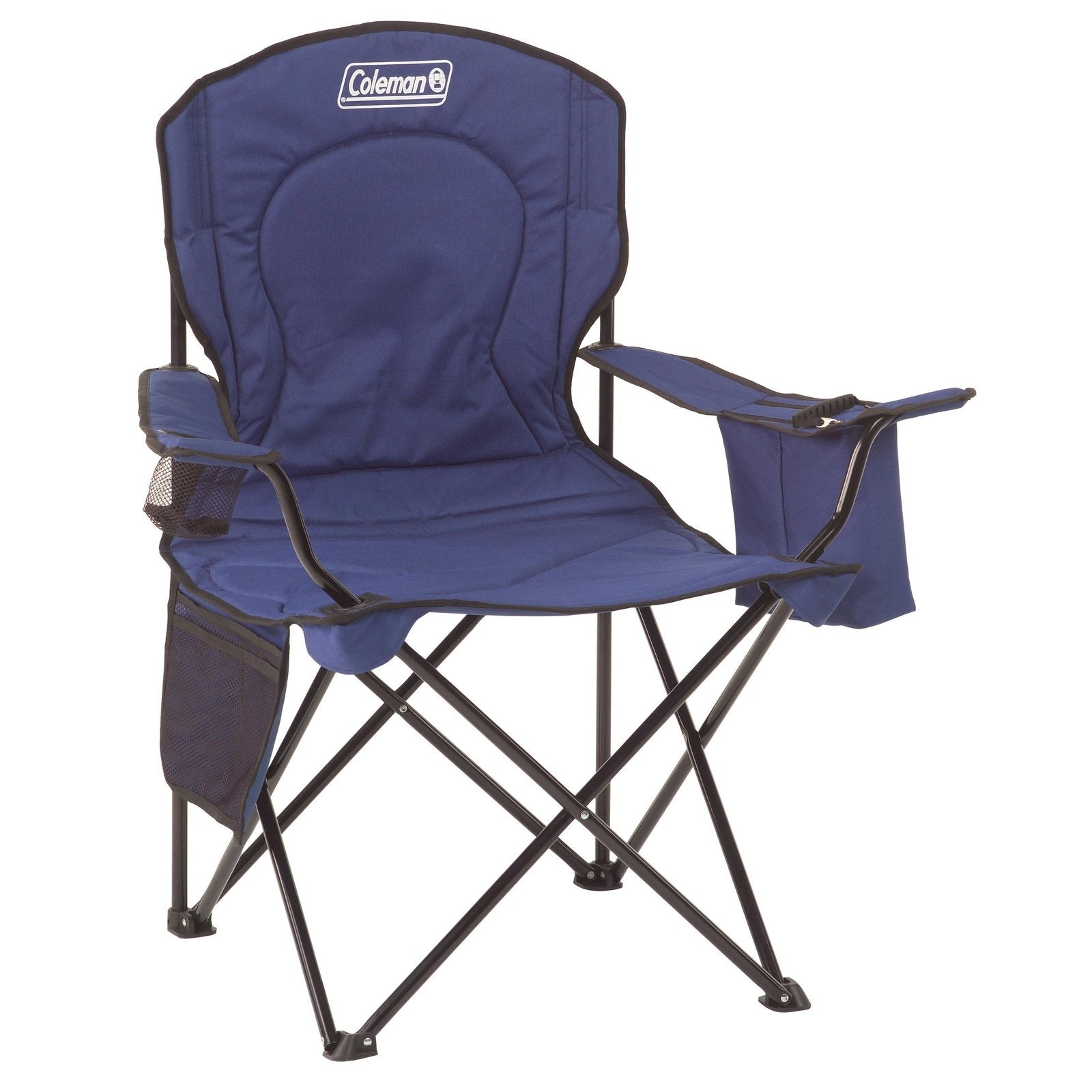 Camping Chair with Built-In 4-Can Cooler, Blue Chairs by Coleman | campsifu