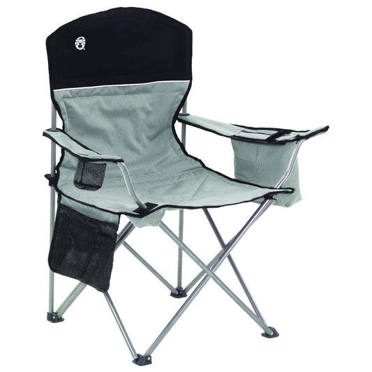 Camping Chair with Built-In 4-Can Cooler, Grey Chairs by Coleman | campsifu