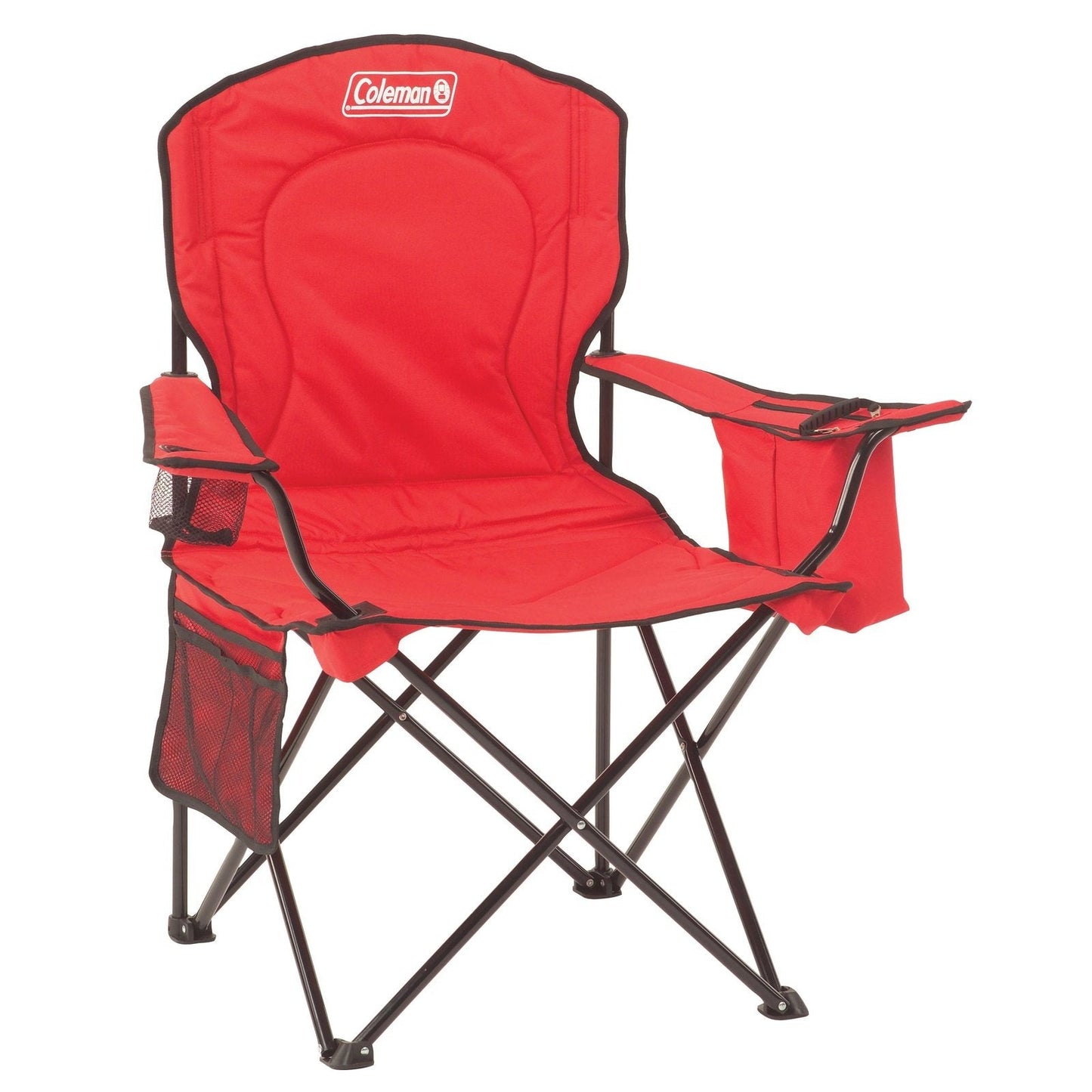 Camping Chair with Built-In 4-Can Cooler, Red Chairs by Coleman | campsifu