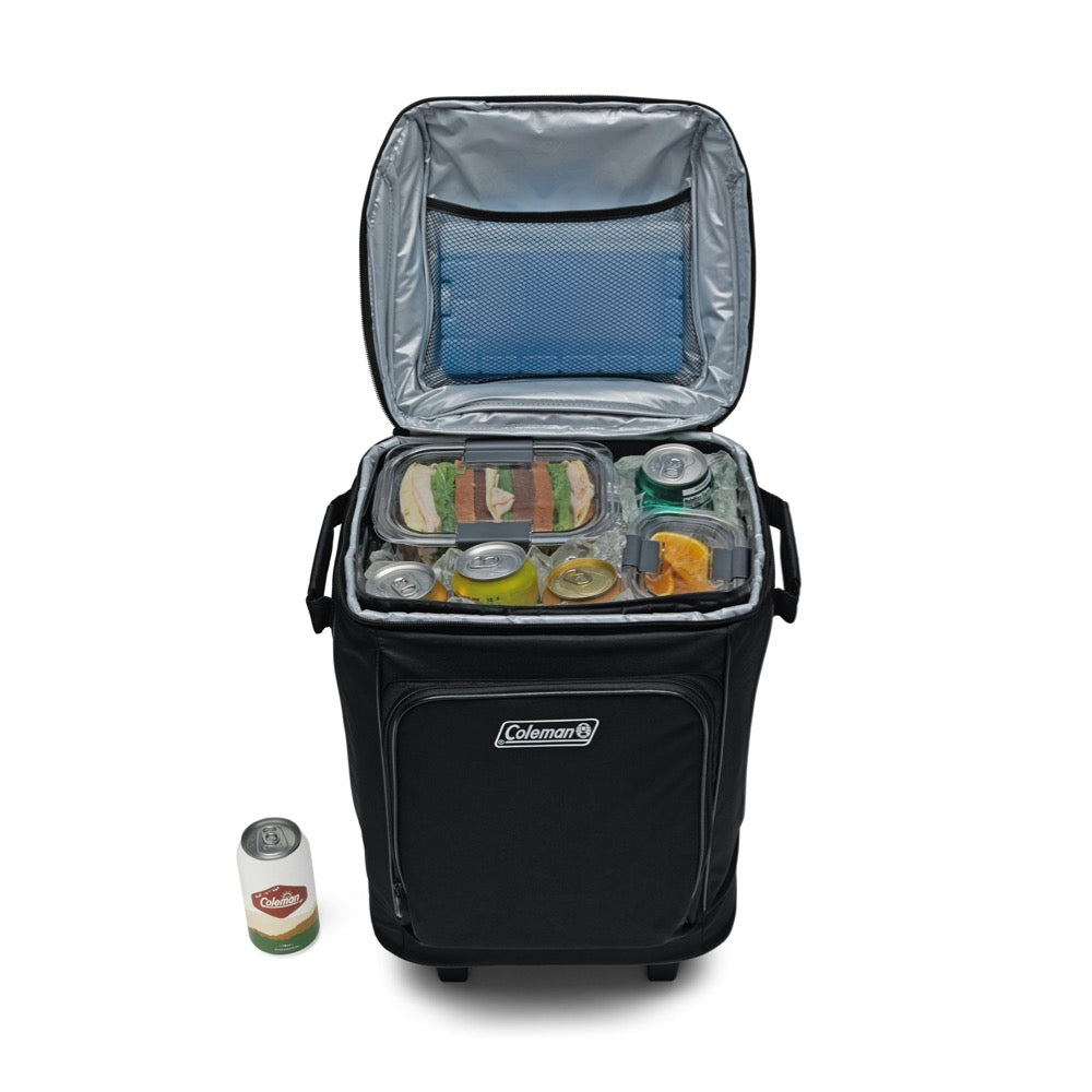 CHILLER™ 42-Can Soft-Sided Portable Cooler with Wheels, Black Soft Coolers by Coleman | campsifu