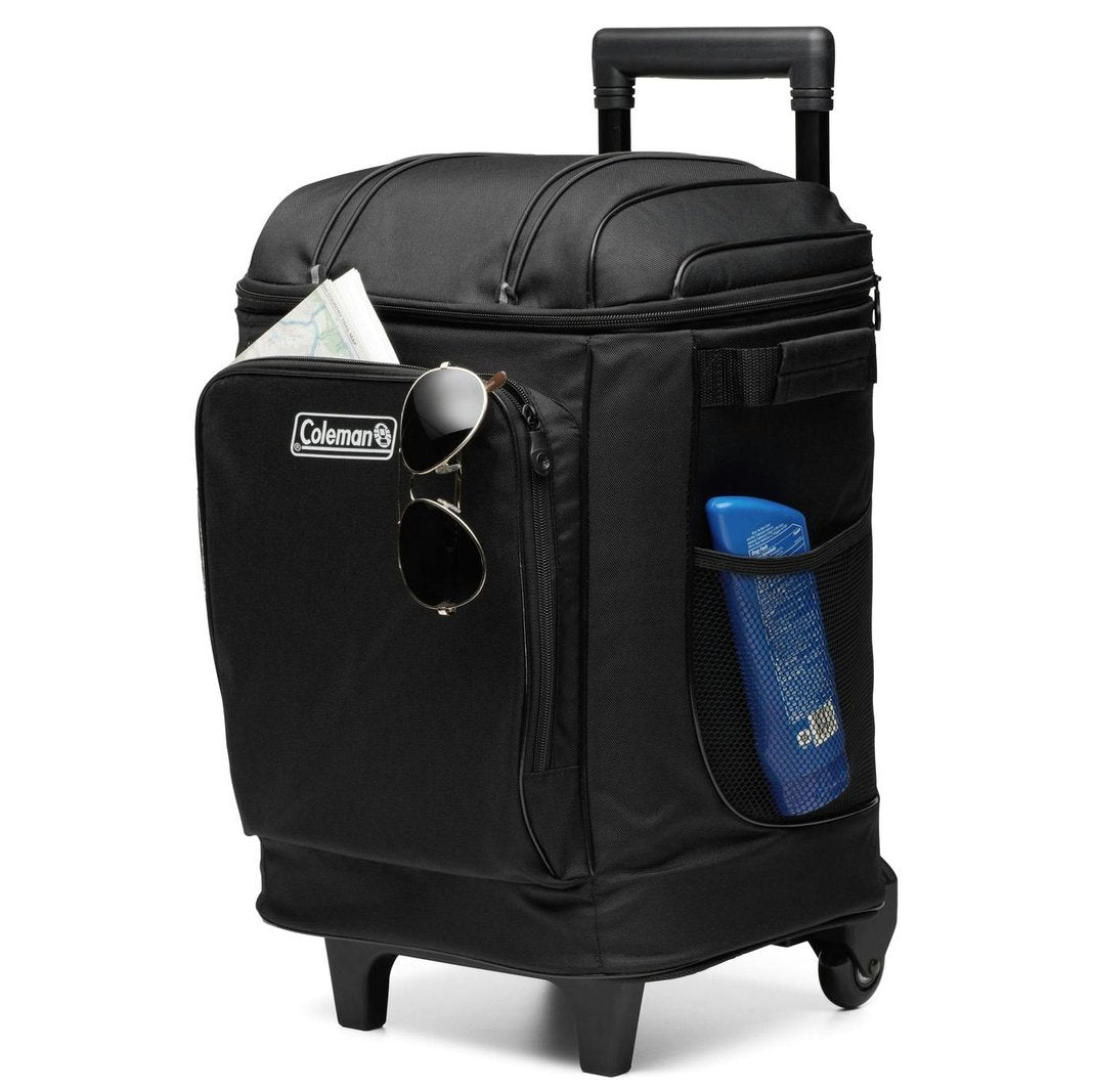 CHILLER™ 42-Can Soft-Sided Portable Cooler with Wheels, Black Soft Coolers by Coleman | campsifu