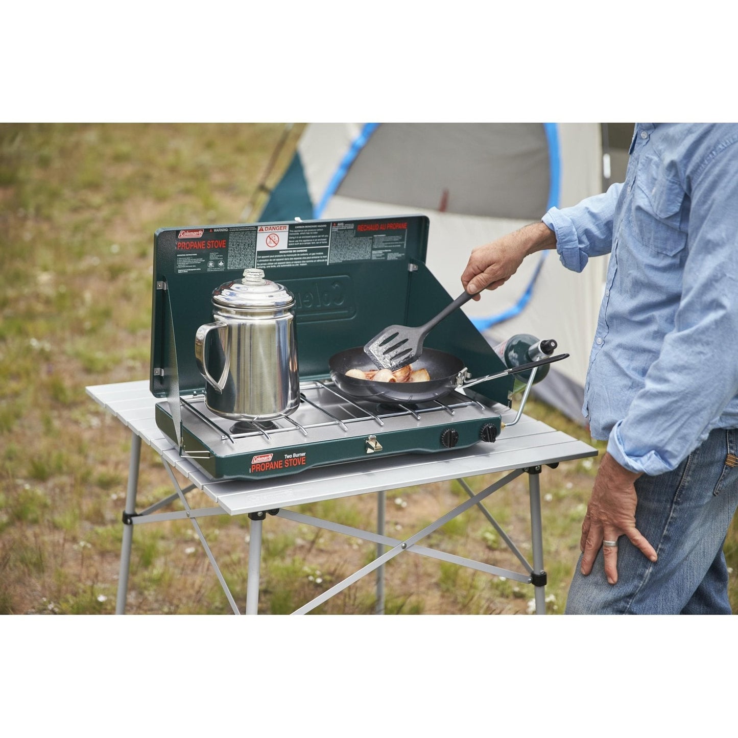 Classic Propane Gas Camping Stove, 2-Burner, Green Stoves by Coleman | campsifu