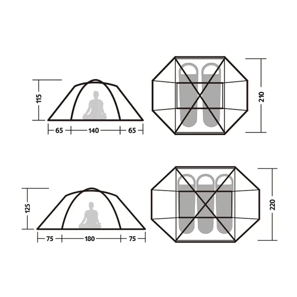 Cloud-Creek Series 2-Person Tent Tents by Naturehike | campsifu