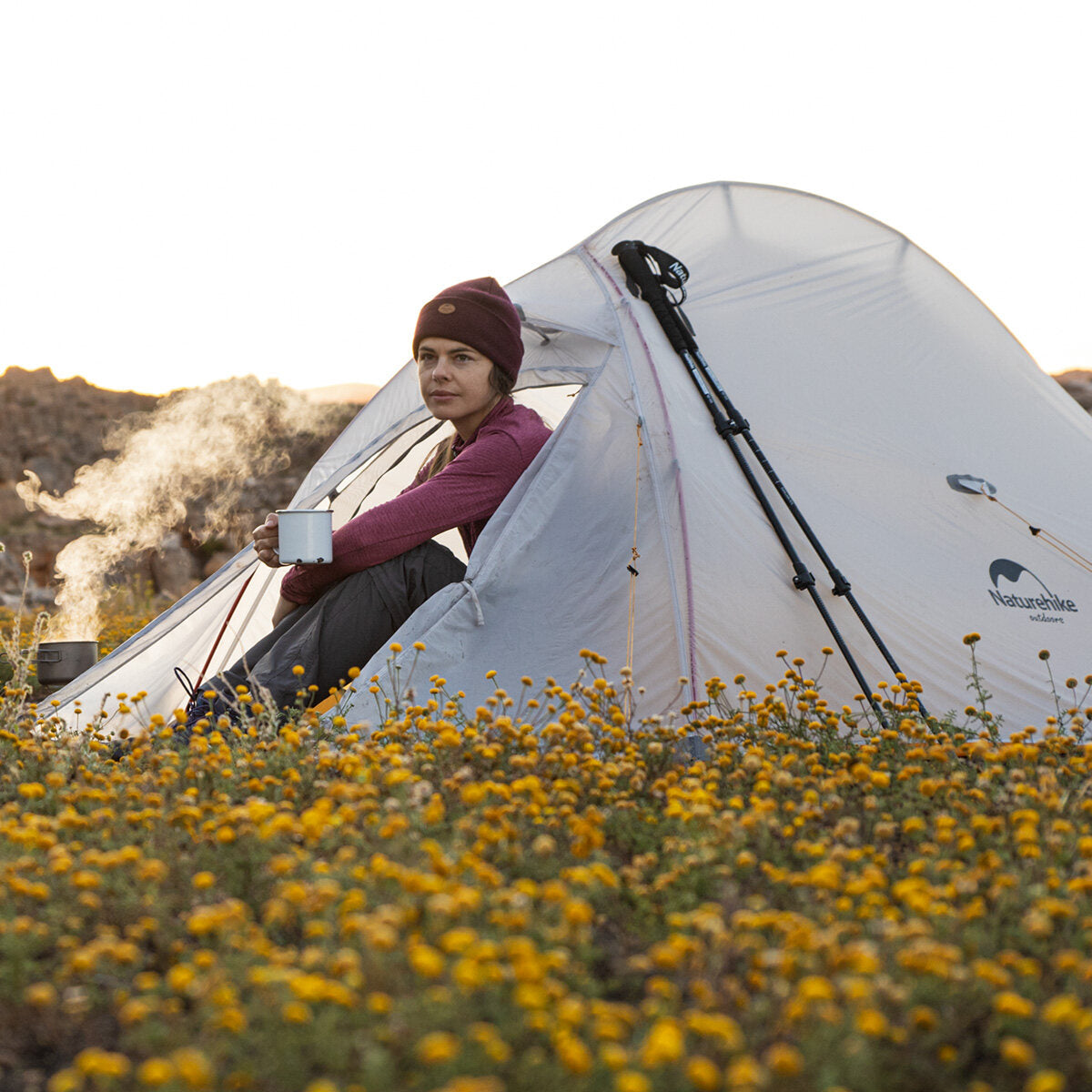 Cloud Up Superlight 2-Person Professional Tent Grey & Yellow Tents by Naturehike | campsifu