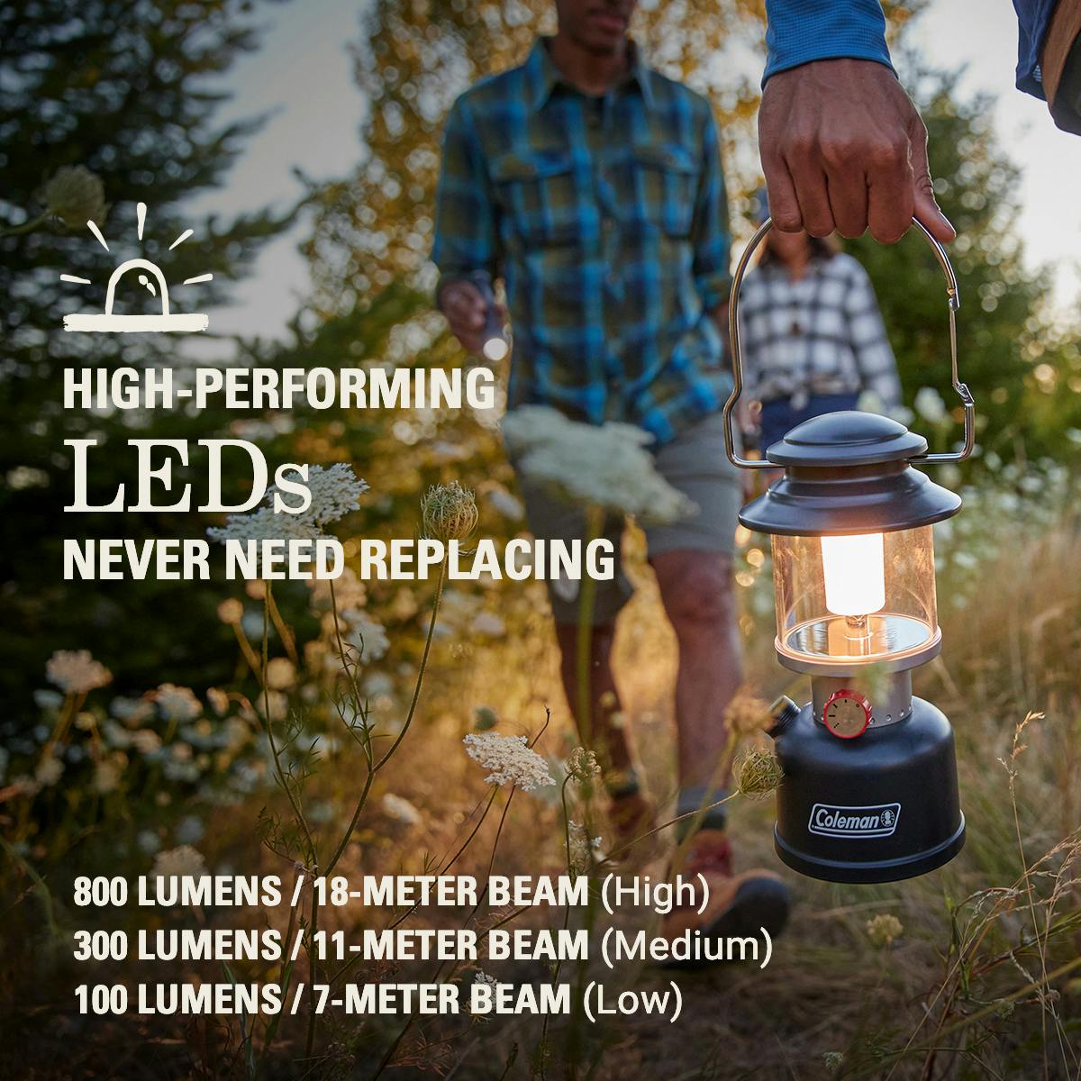 Coleman Classic Recharge 800 Lumens LED Lantern, Black Lanterns by Coleman | campsifu