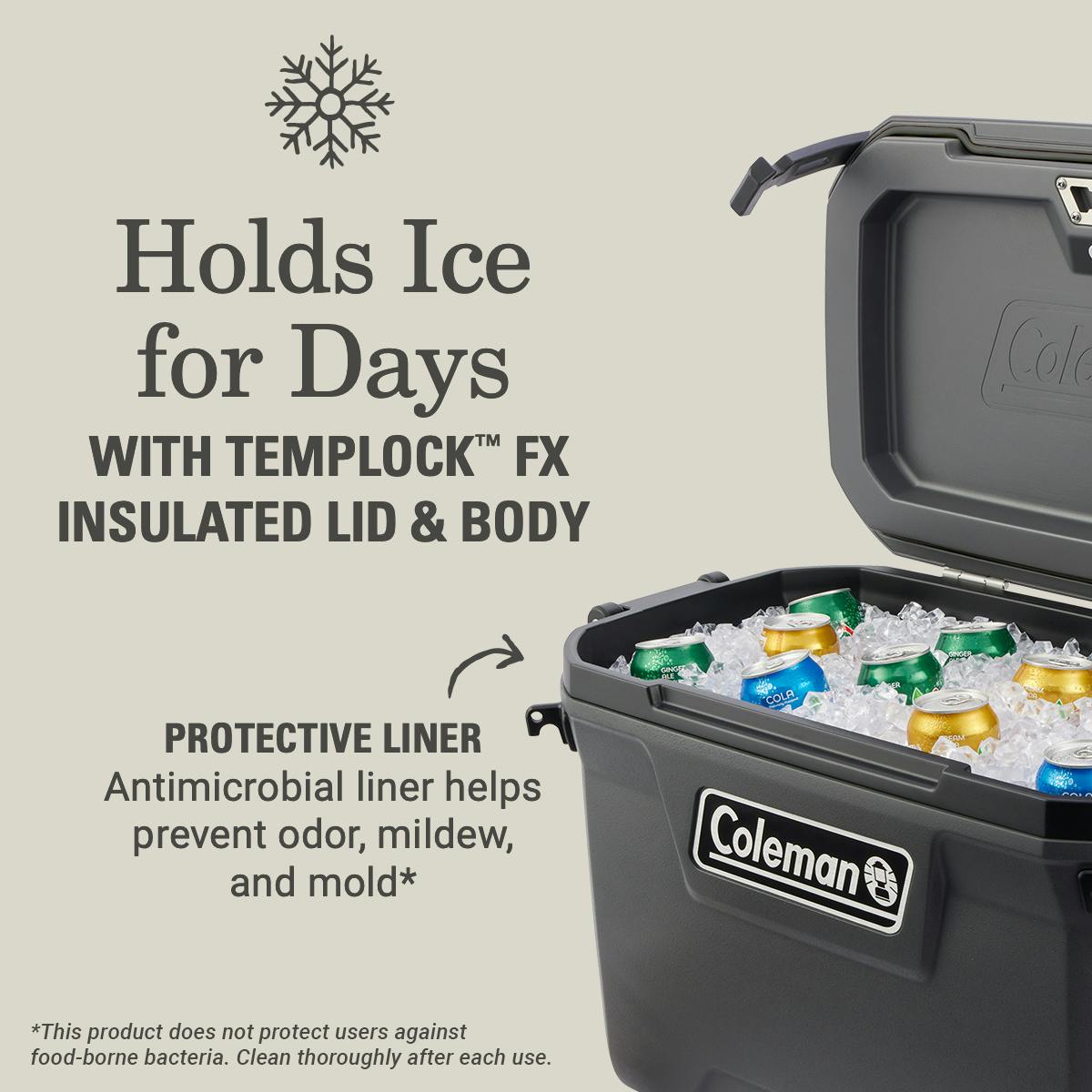 Convoy™ Series 55-Quart Cooler, Dark Storm Hard Coolers by Coleman | campsifu