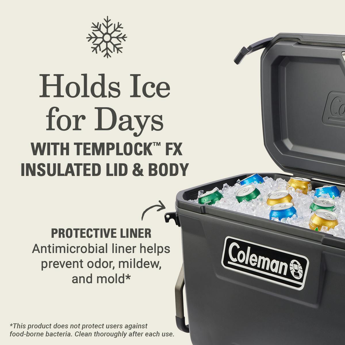 Convoy™ Series 65-Quart Cooler With Wheels, Dark Storm Hard Coolers by Coleman | campsifu