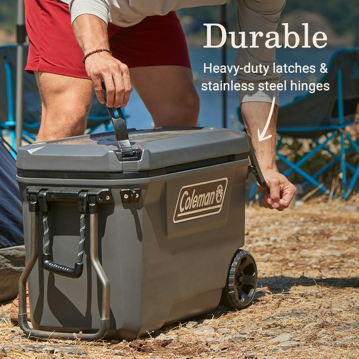 Convoy™ Series 65-Quart Cooler With Wheels, Dark Storm Hard Coolers by Coleman | campsifu