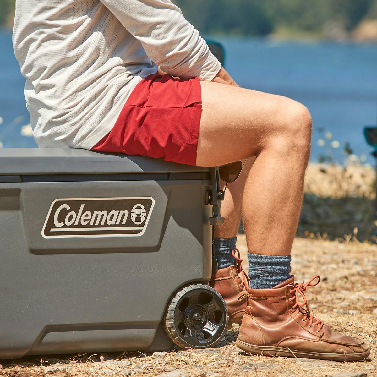 Convoy™ Series 65-Quart Cooler With Wheels, Dark Storm Hard Coolers by Coleman | campsifu