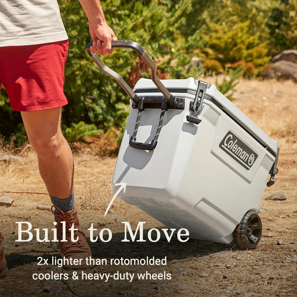 Convoy™ Series 65-Quart Cooler With Wheels, White Hard Coolers by Coleman | campsifu