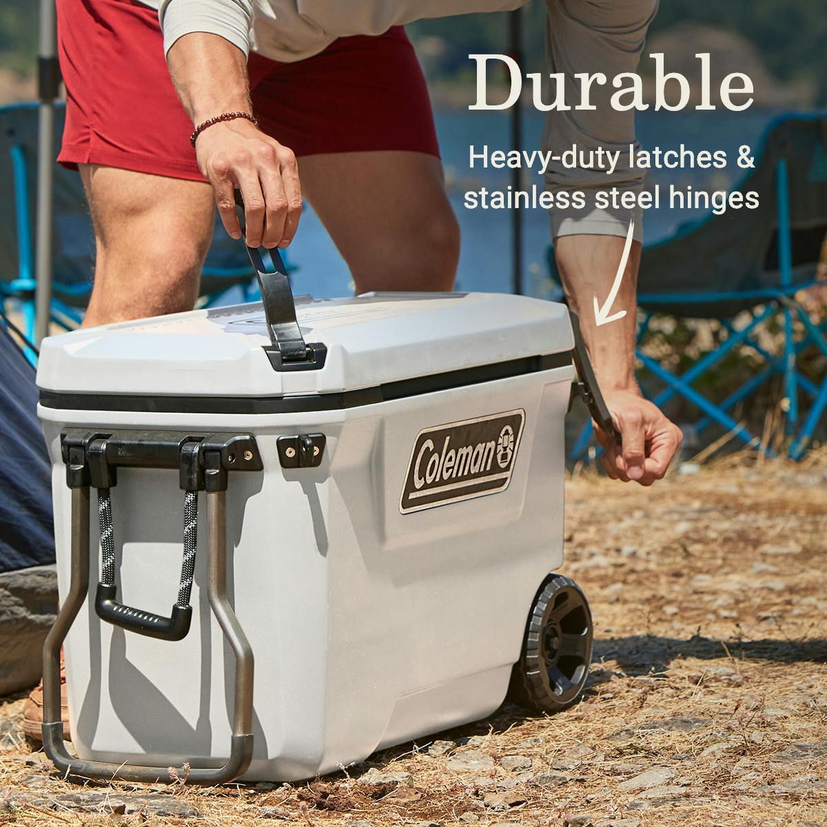 Convoy™ Series 65-Quart Cooler With Wheels, White Hard Coolers by Coleman | campsifu