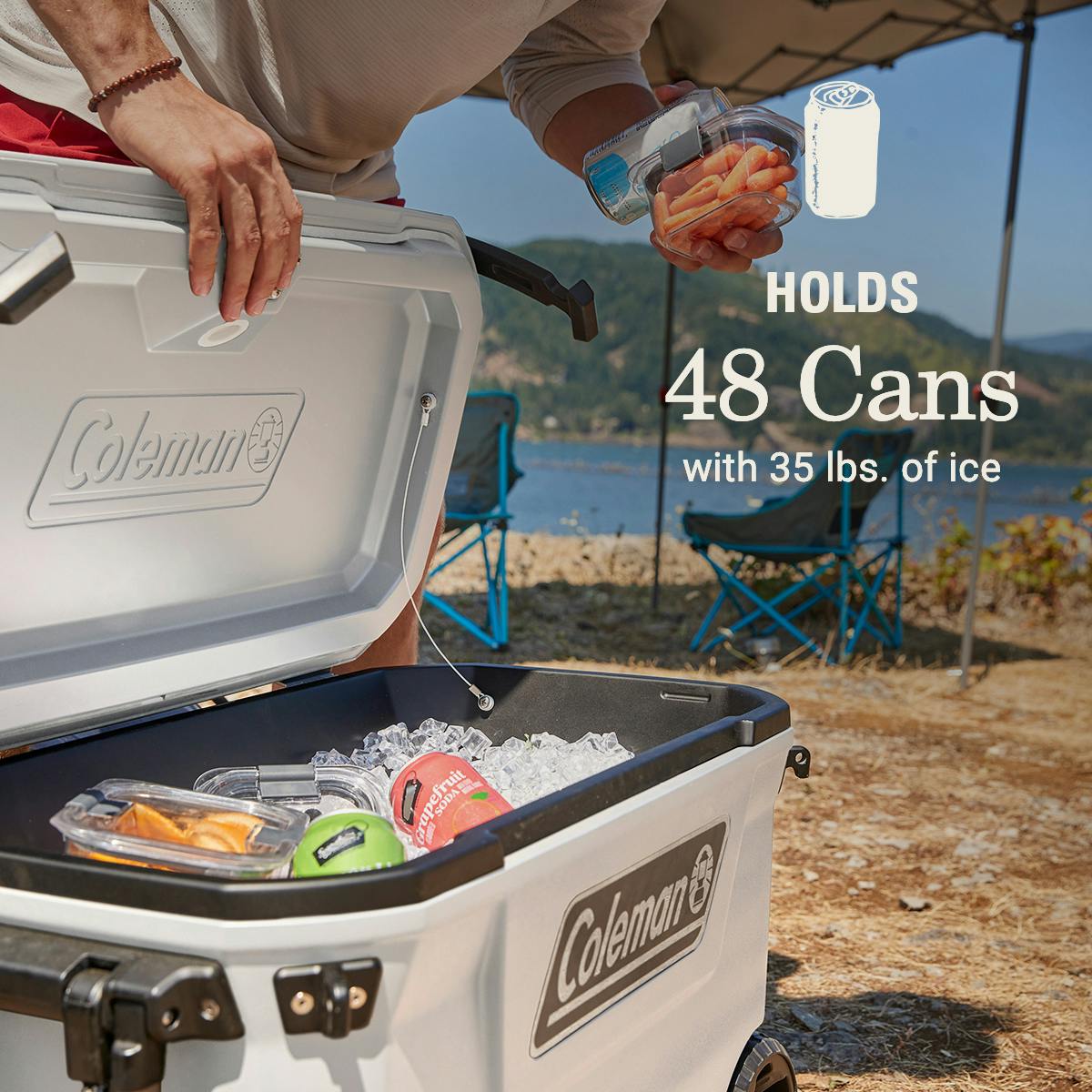 Convoy™ Series 65-Quart Cooler With Wheels, White Hard Coolers by Coleman | campsifu