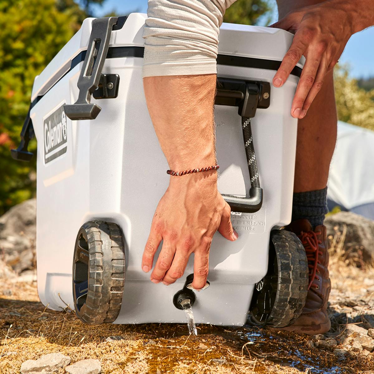 Convoy™ Series 65-Quart Cooler With Wheels, White Hard Coolers by Coleman | campsifu