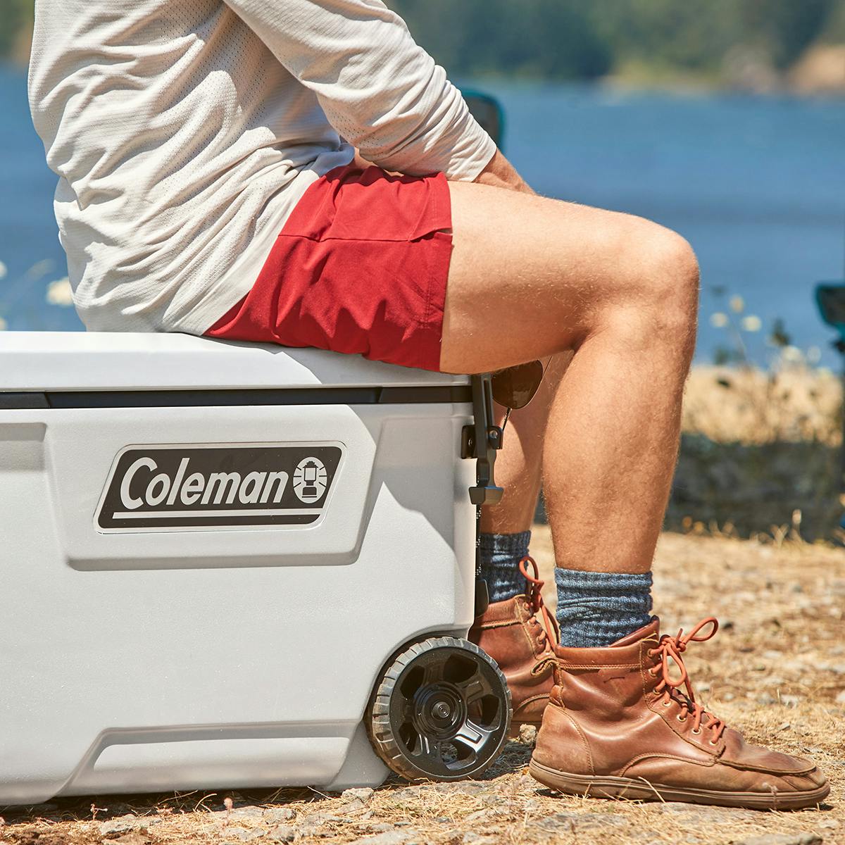 Convoy™ Series 65-Quart Cooler With Wheels, White Hard Coolers by Coleman | campsifu