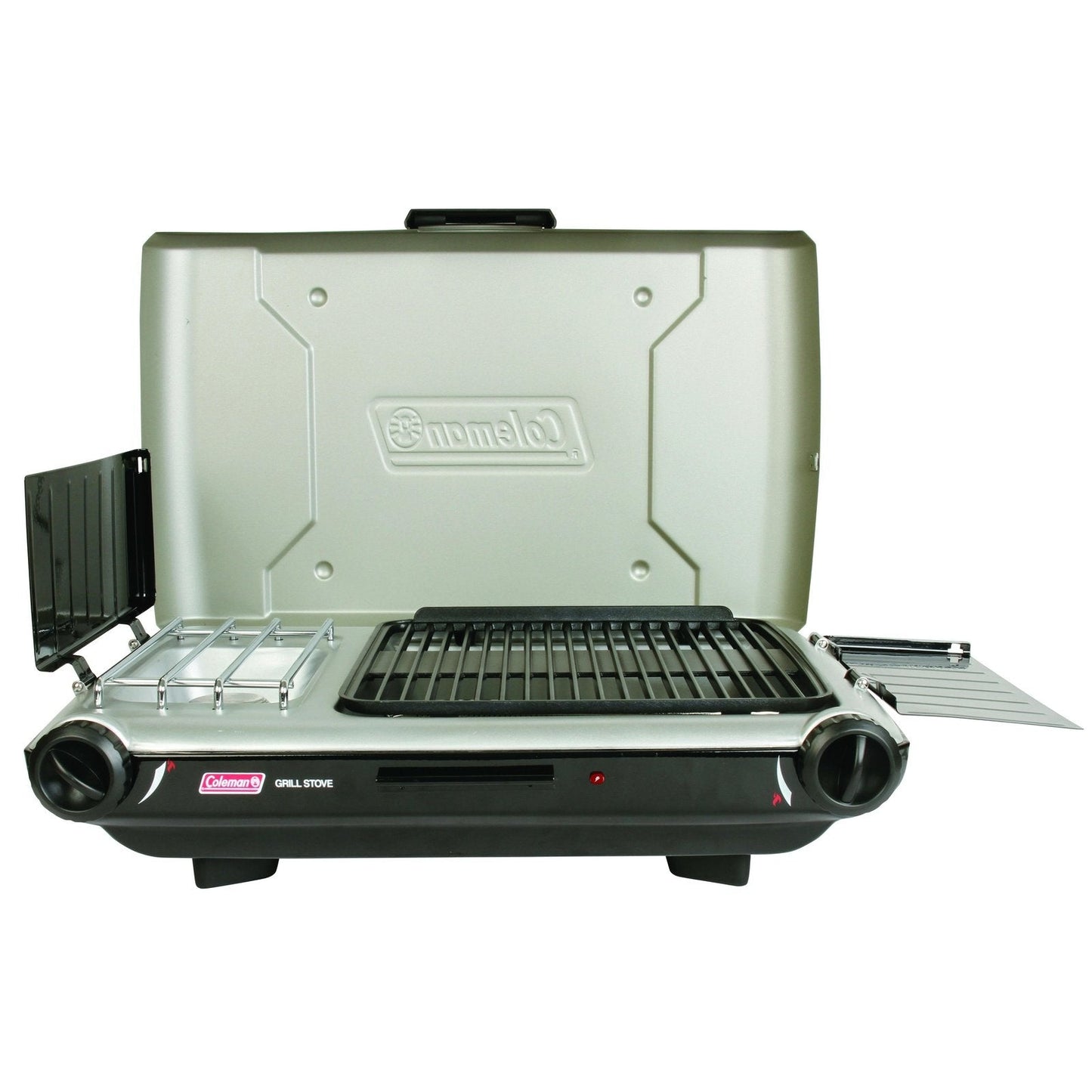 Deluxe Tabletop Propane 2-in-1 Grill/Stove, 2-Burner, Black Stoves by Coleman | campsifu