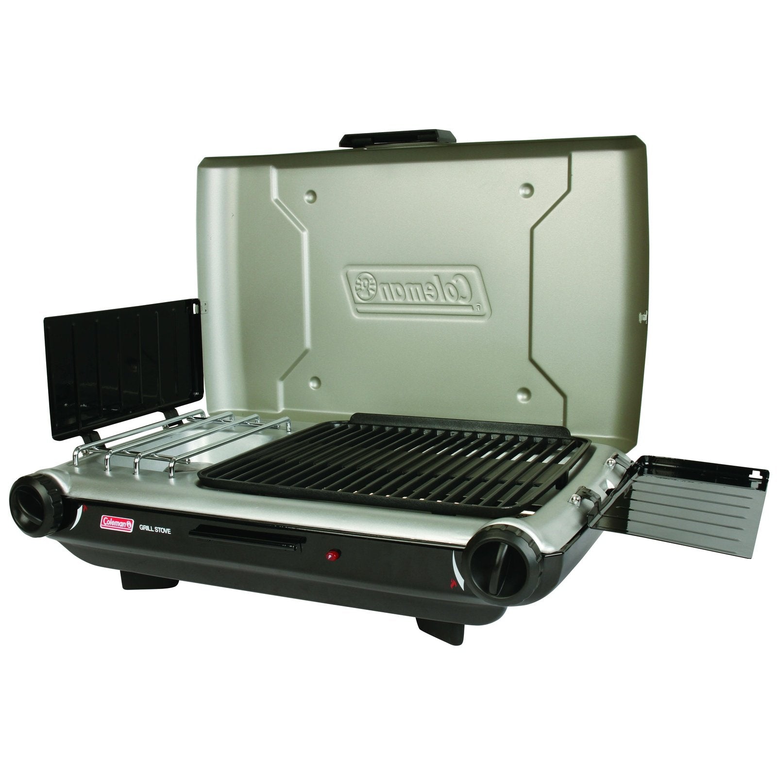 Deluxe Tabletop Propane 2-in-1 Grill/Stove, 2-Burner, Black Stoves by Coleman | campsifu