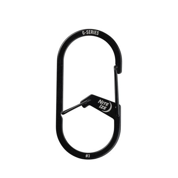 NITE IZE G-SERIES DUAL CHAMBER CARABINER #3 BLACK GS3-01-R6 boatyardmalaysia