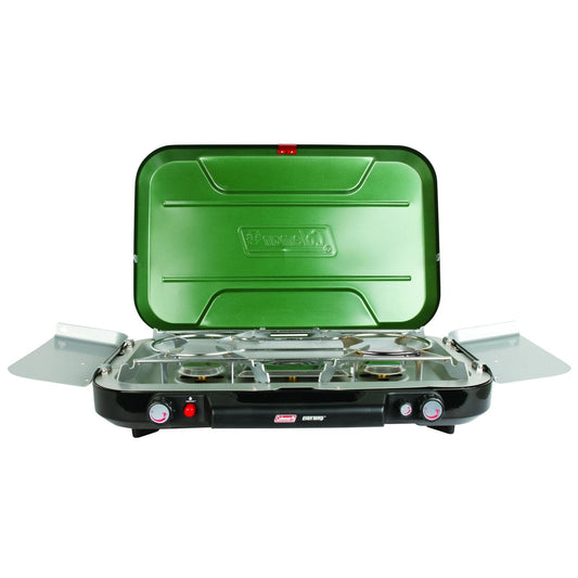 Even-Temp™ Propane Gas Camping Stove, 3-Burner, Green Stoves by Coleman | campsifu