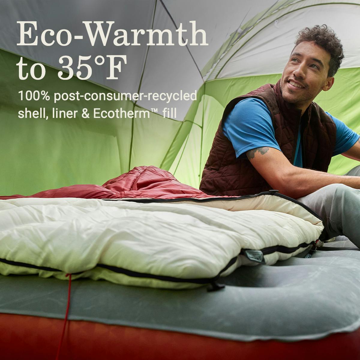 Flatlands™ 35°F Big & Tall Sleeping Bag, Sand Sleeping Bags by Coleman | campsifu