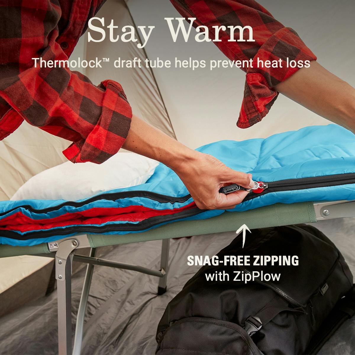 Flatlands™ 40°F Sleeping Bag, Medium Blue Sleeping Bags by Coleman | campsifu