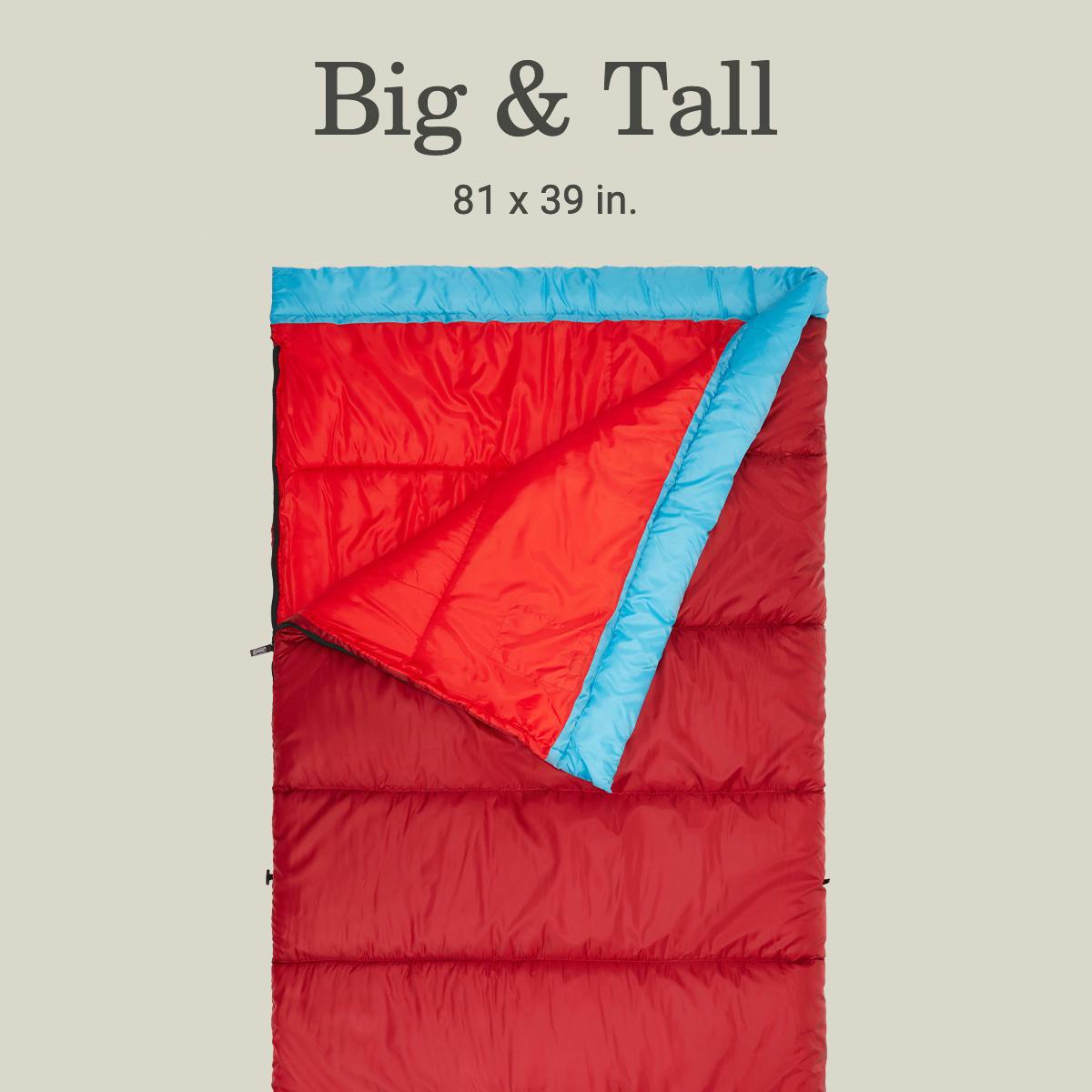 Flatlands™ 45°F Big & Tall Sleeping Bag, Red Sleeping Bags by Coleman | campsifu