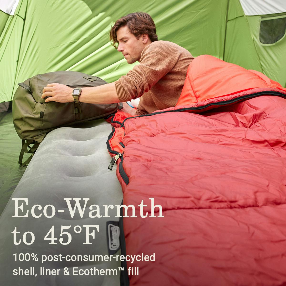 Flatlands™ 45°F Big & Tall Sleeping Bag, Red Sleeping Bags by Coleman | campsifu