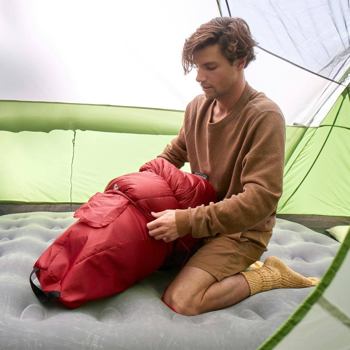 Flatlands™ 45°F Big & Tall Sleeping Bag, Red Sleeping Bags by Coleman | campsifu