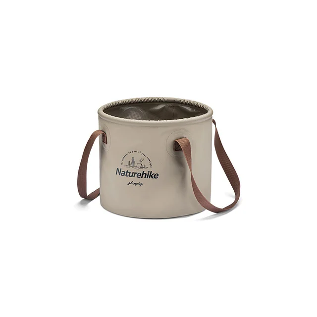 Foldable Round Bucket Light Brown 10L Containers by Naturehike | campsifu