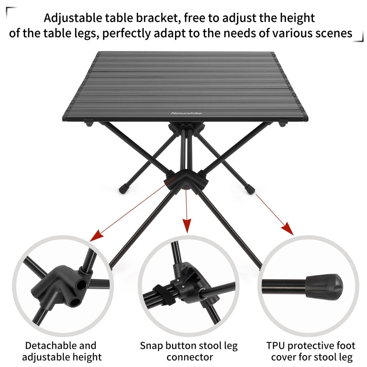 Detachable Aluminium Alloy Table