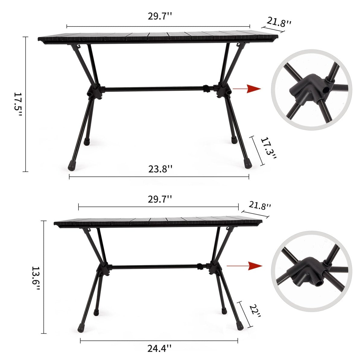 Detachable Aluminium Alloy Table