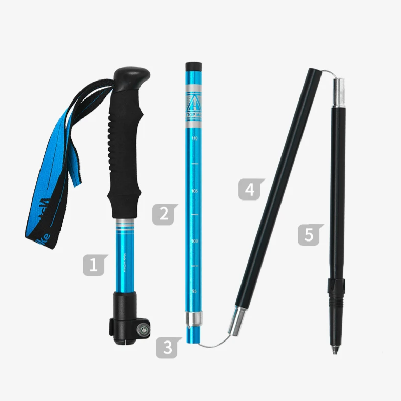 Aluminum Alloy Adjustable 5-Node Trekking Pole