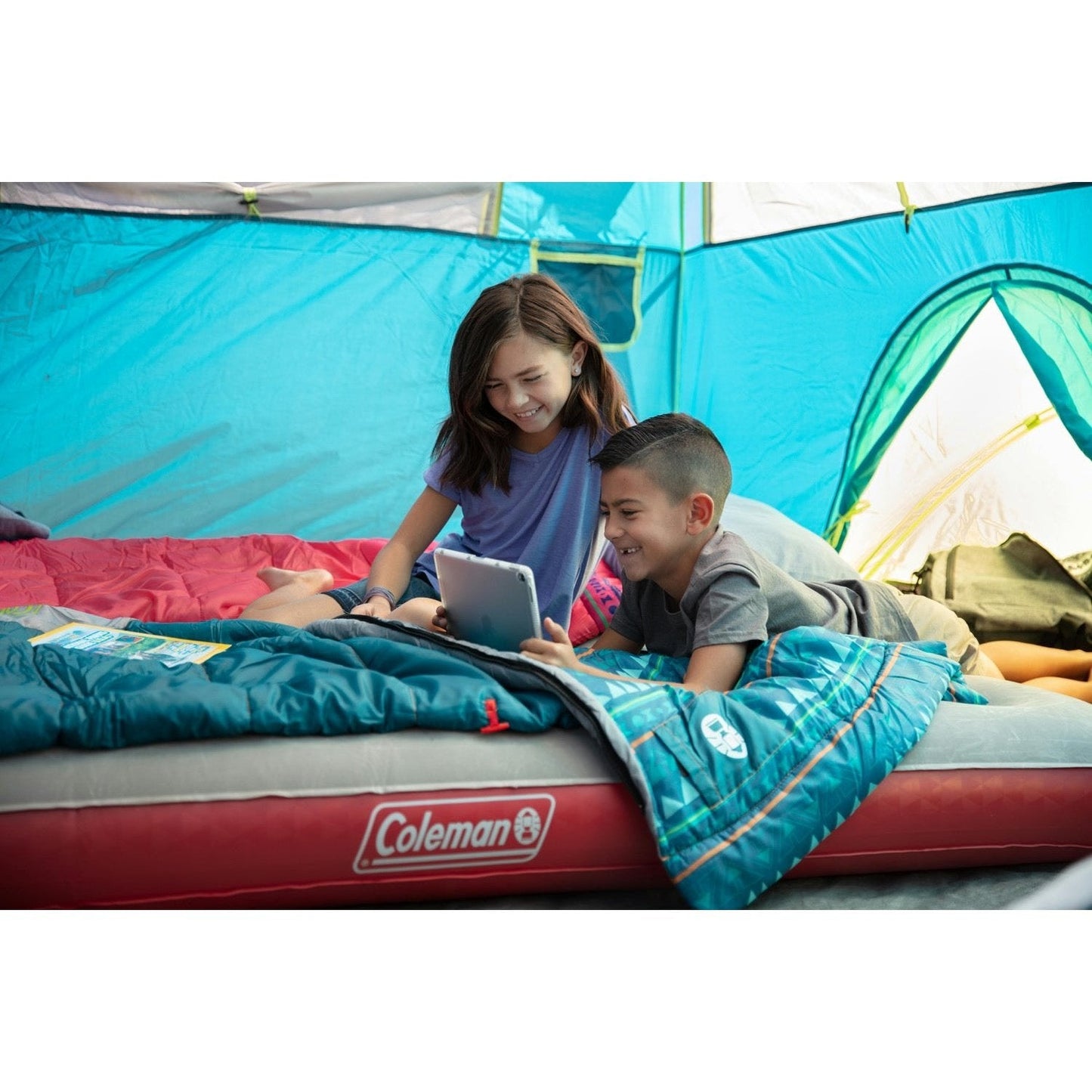 Kids 50°F Cool-Weather Sleeping Bag, Teal Sleeping Bags by Coleman | campsifu