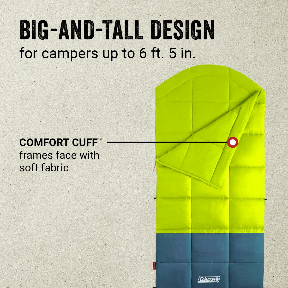 Kompact™ 40°F Big & Tall Contour Sleeping Bag, Spider Mum Sleeping Bags by Coleman | campsifu