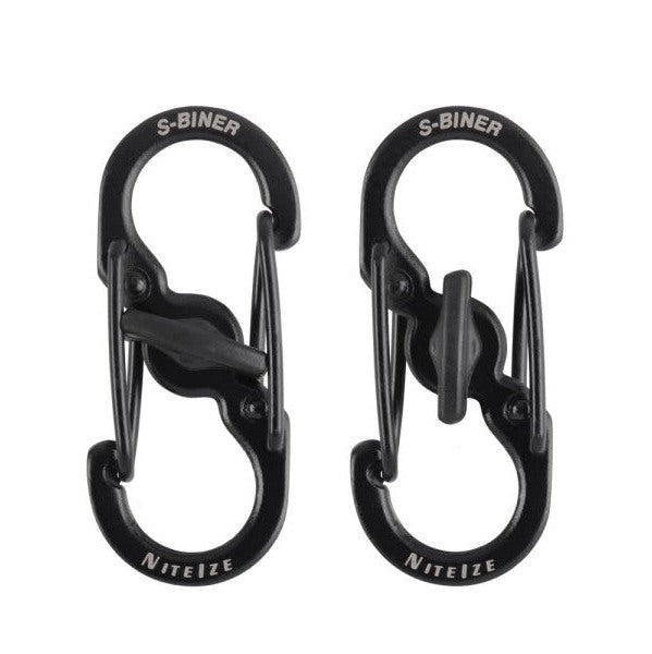 NITE IZE S-BINER MICROLOCK SS 2PC PACK BLACK LSBM-01-2R3 boatyardmalaysia