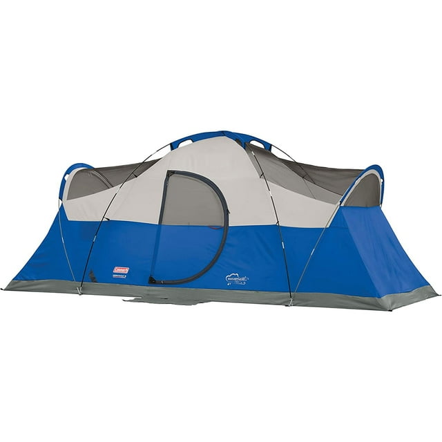 Montana Spacious 8 Person Cabin Camping Tent w/ Hinged Door, Blue Tents by Coleman | campsifu