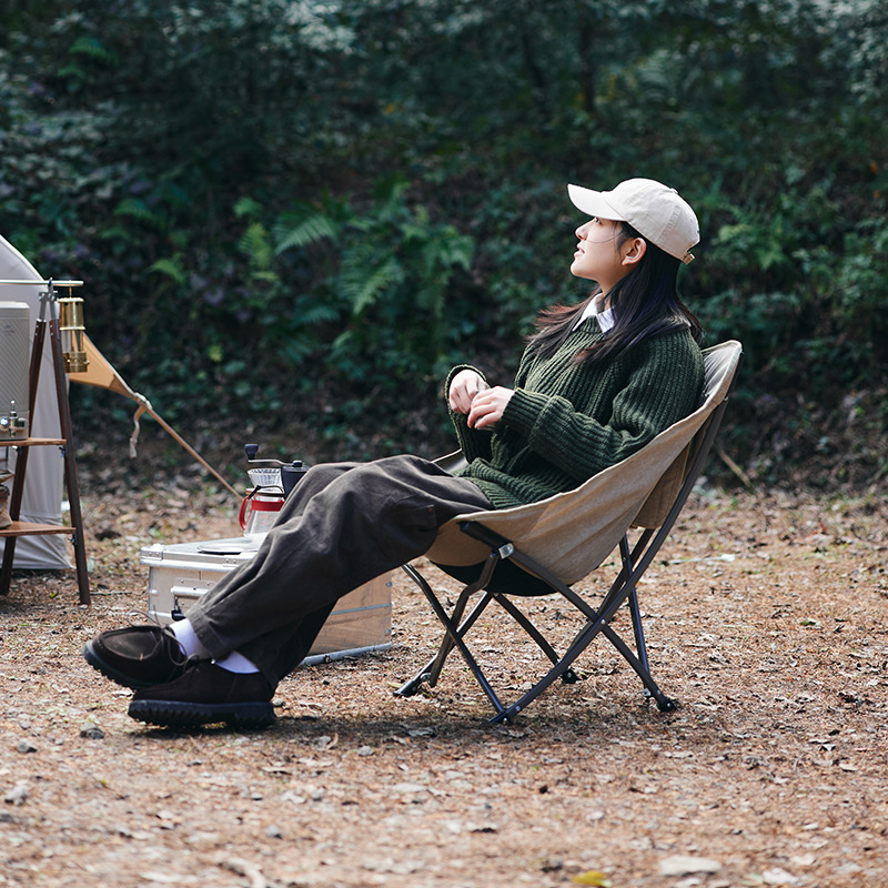 Moon Folding Chair Khaki Chairs by Naturehike | campsifu