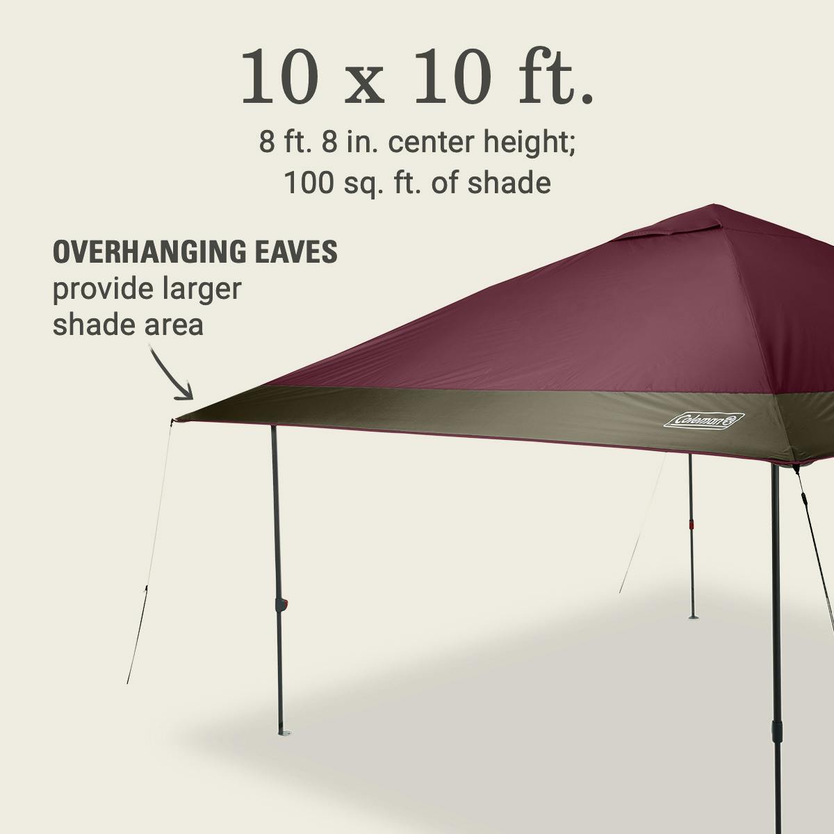 OASIS™ 10 x 10 Canopy, Blackberry Shelters by Coleman | campsifu