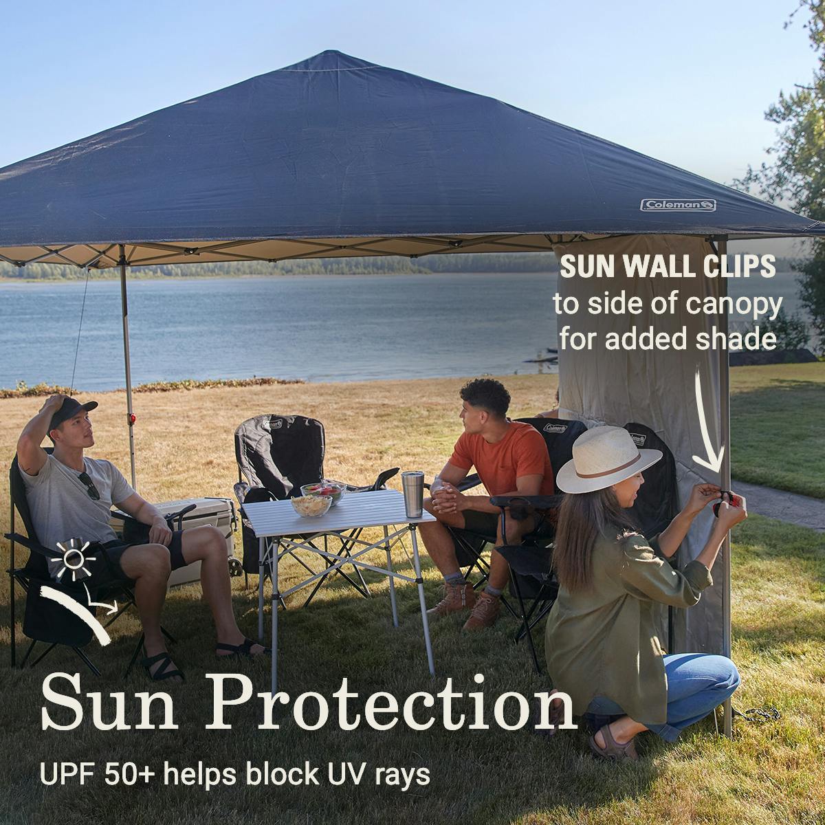 OASIS™ Lite 10 x 10 Canopy with Sun Wall, Black Shelters by Coleman | campsifu