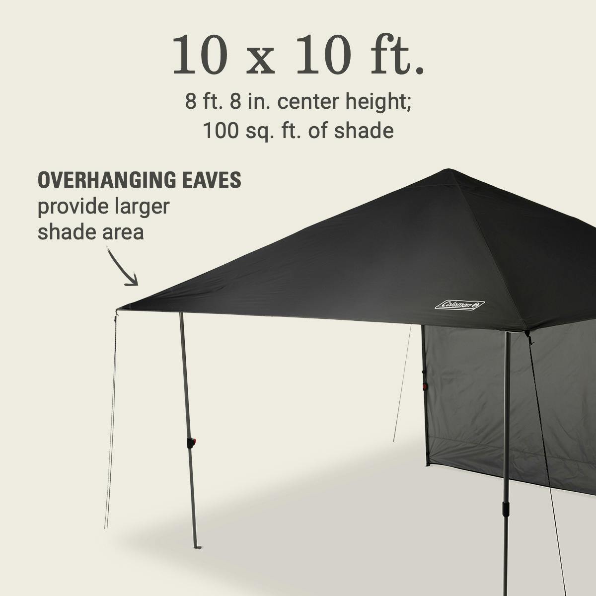 OASIS™ Lite 10 x 10 Canopy with Sun Wall, Black Shelters by Coleman | campsifu