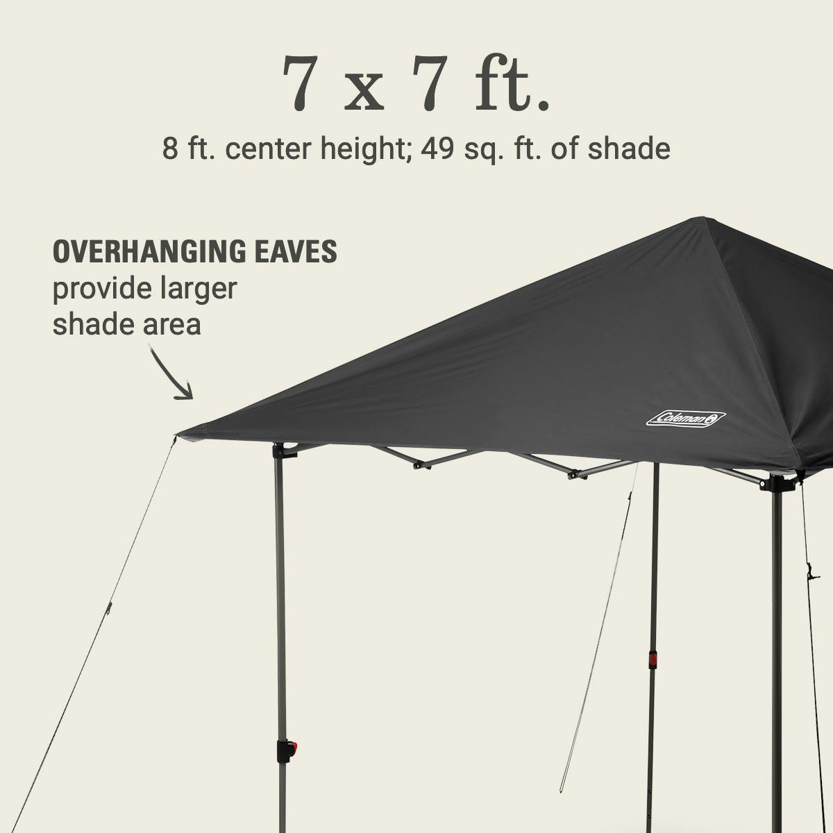 OASIS™ Lite 7 x 7 Canopy, Black Shelters by Coleman | campsifu