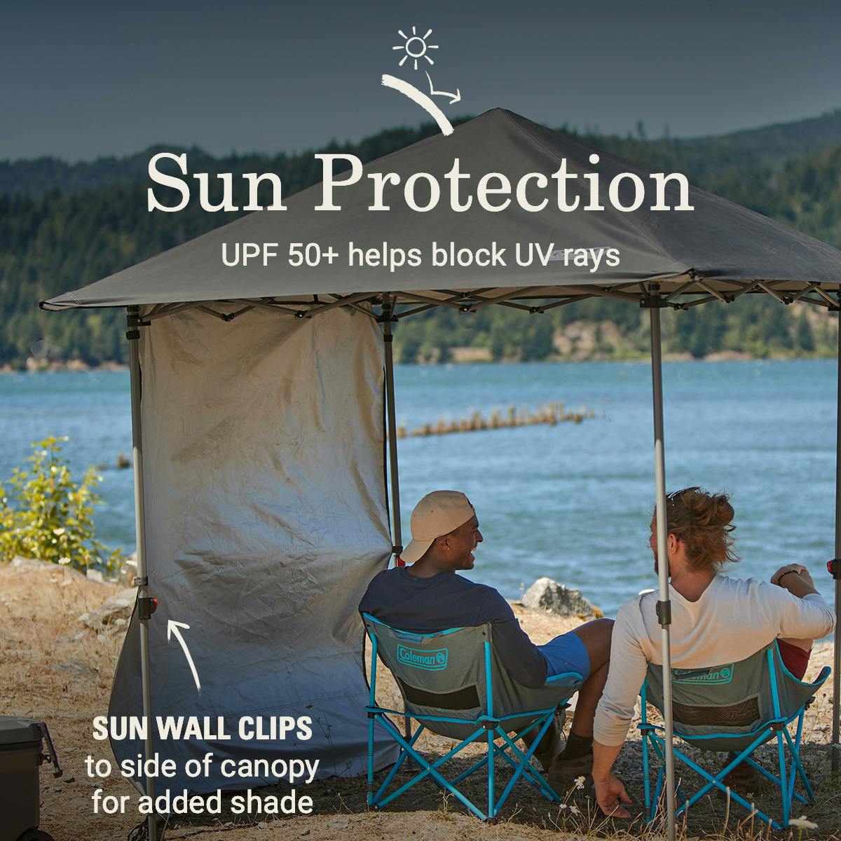 OASIS™ Lite 7 x 7 Canopy with Sun Wall, Black Shelters by Coleman | campsifu