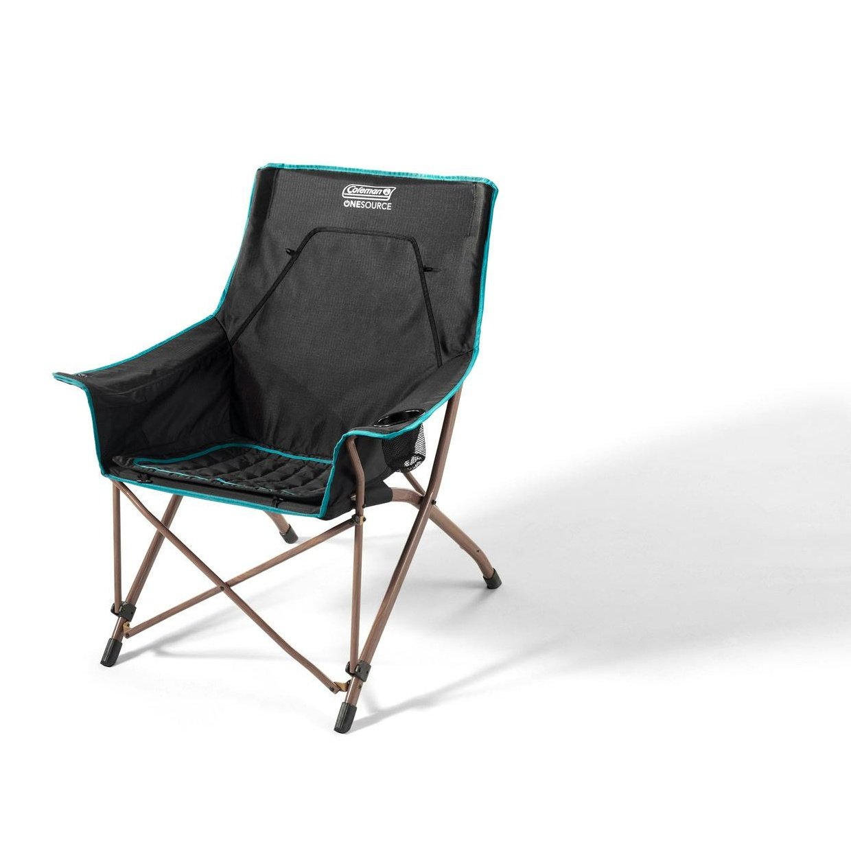 OneSource™ Heated Chair & Rechargeable Battery, Black/Carribbean Blue Chairs by Coleman | campsifu