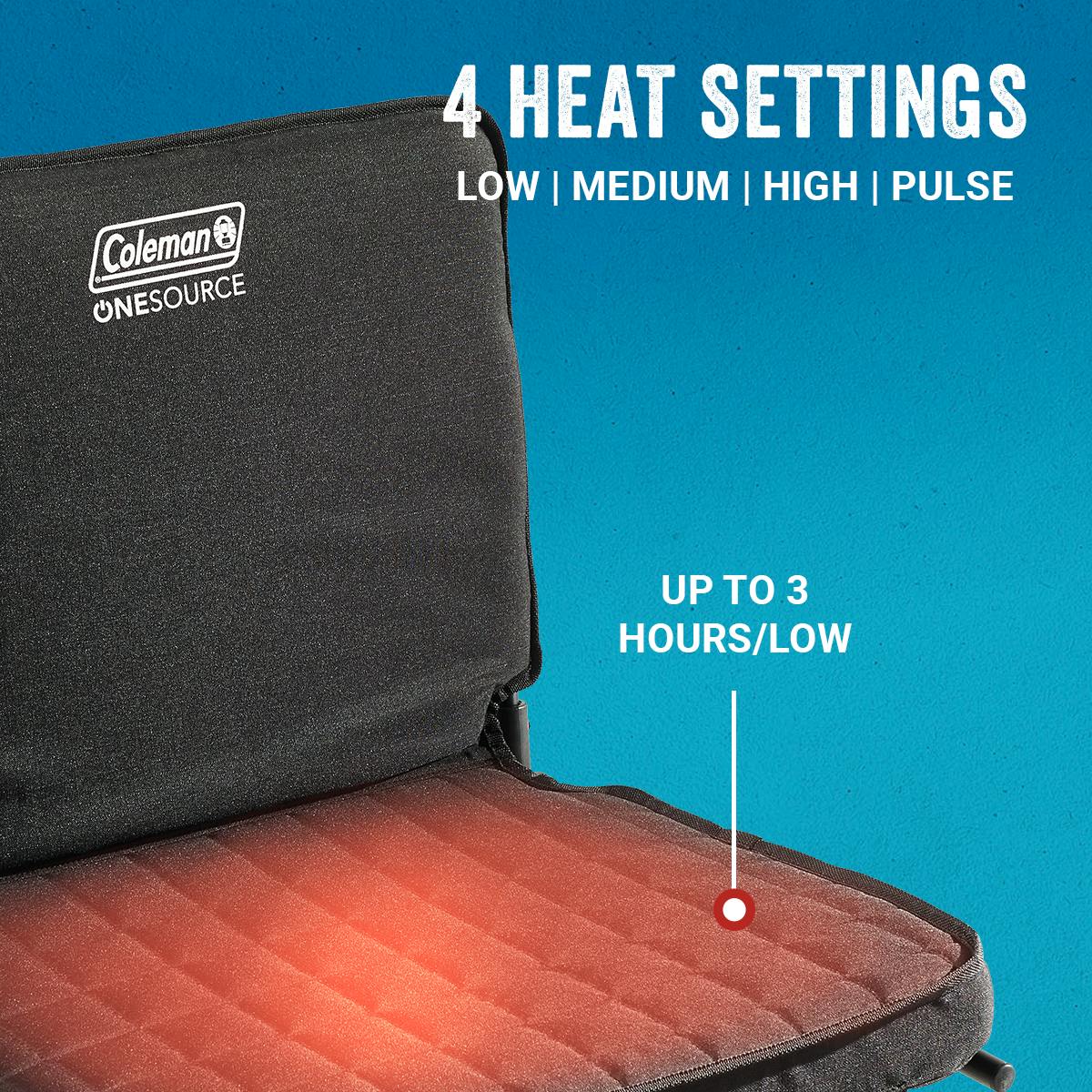 OneSource™ Heated Stadium Seat with Rechargeable Battery, Black Seats & Cushions by Coleman | campsifu