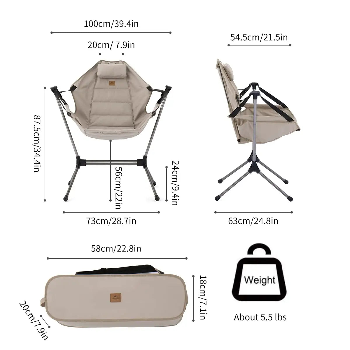 Outdoor Folding Rocking Chair Chairs by Naturehike | campsifu