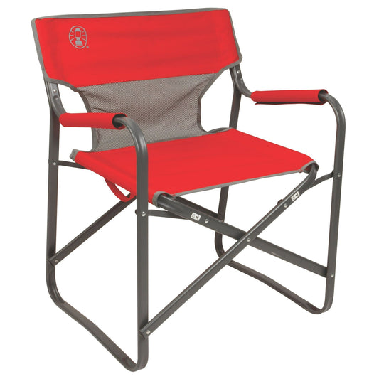 Outpost Breeze Folding Adult Deck Chair, Red Chairs by Coleman | campsifu