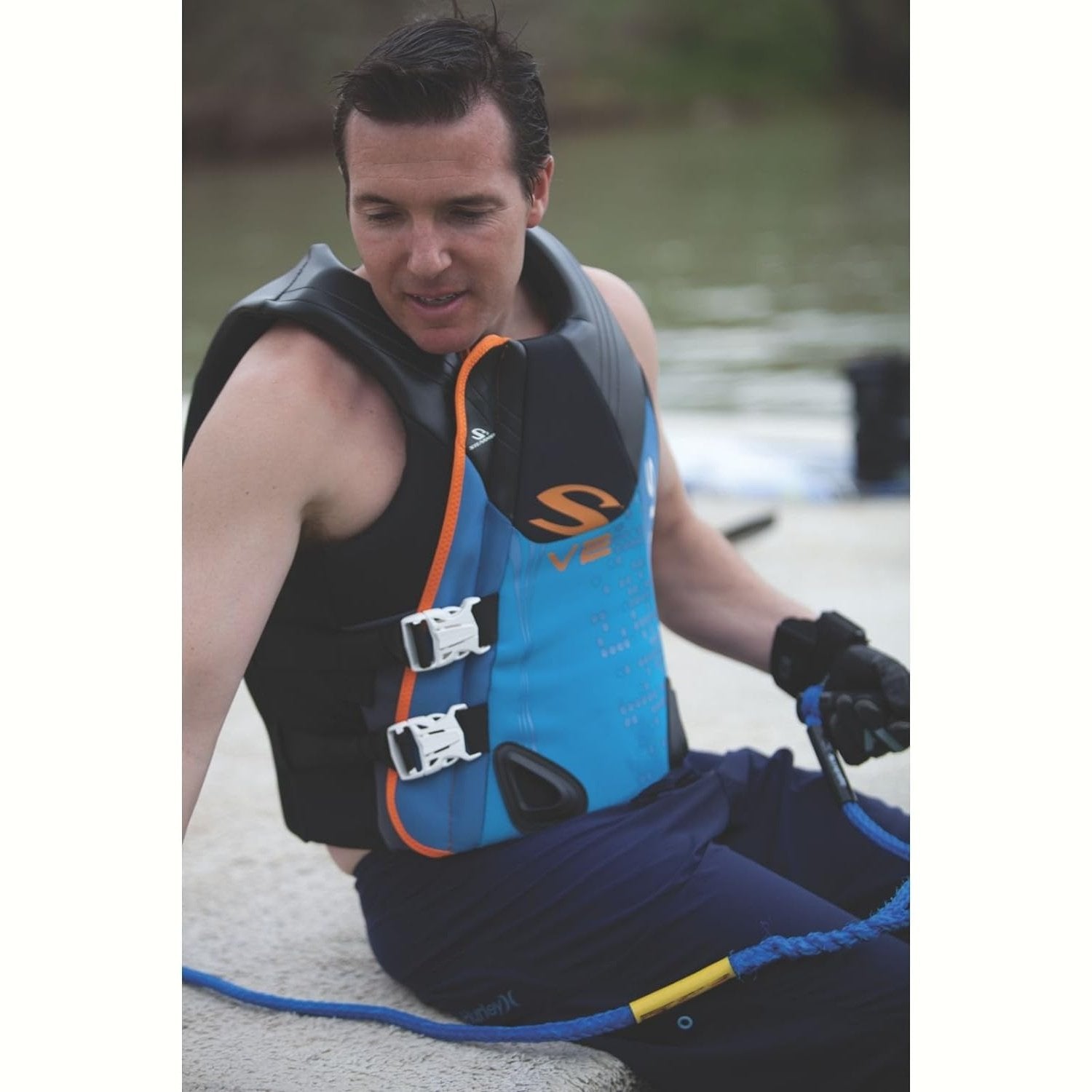 PFD 5475 Men V2 Series Boating Vest, Blue Life Jackets by Stearns | campsifu