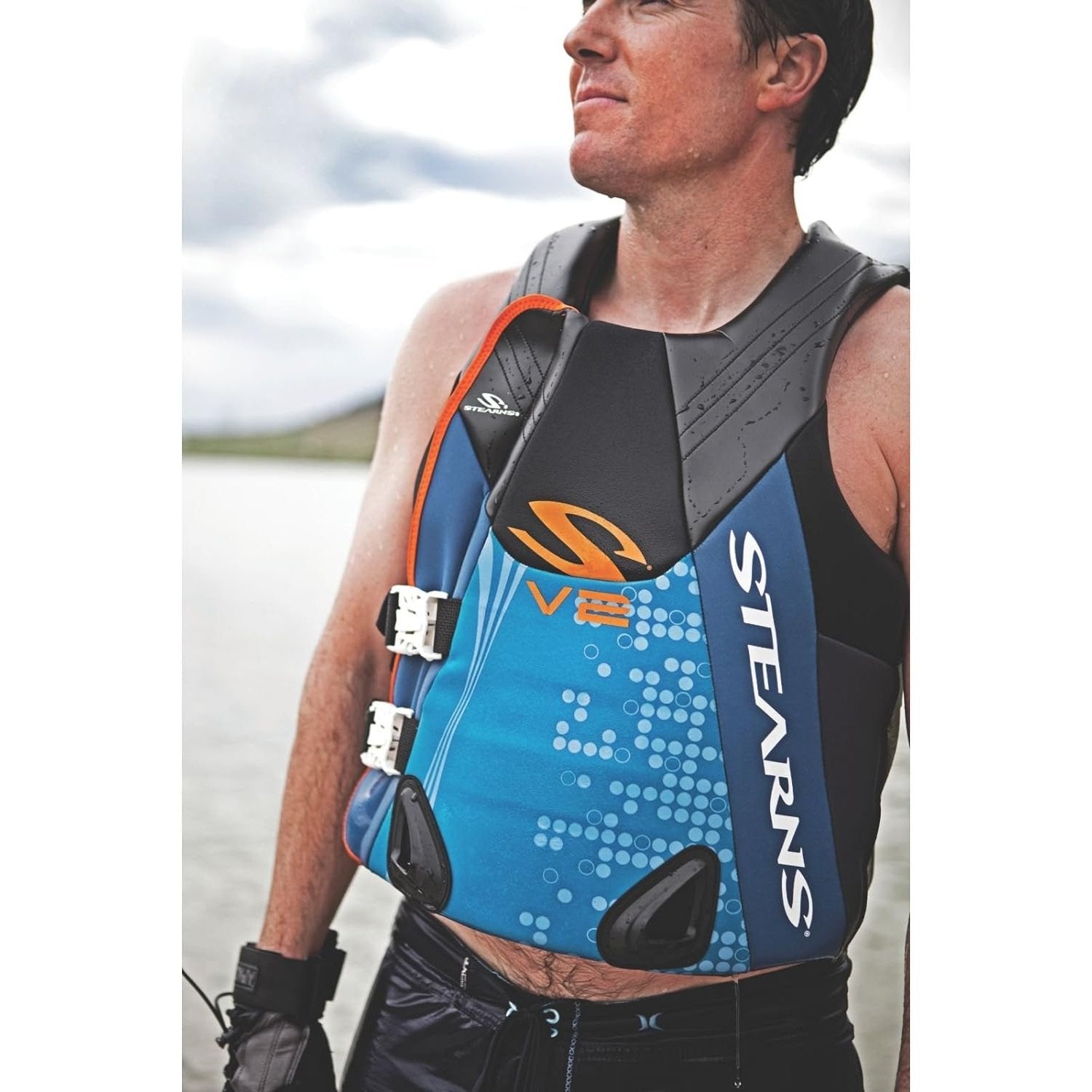 PFD 5475 Men V2 Series Boating Vest, Blue Life Jackets by Stearns | campsifu