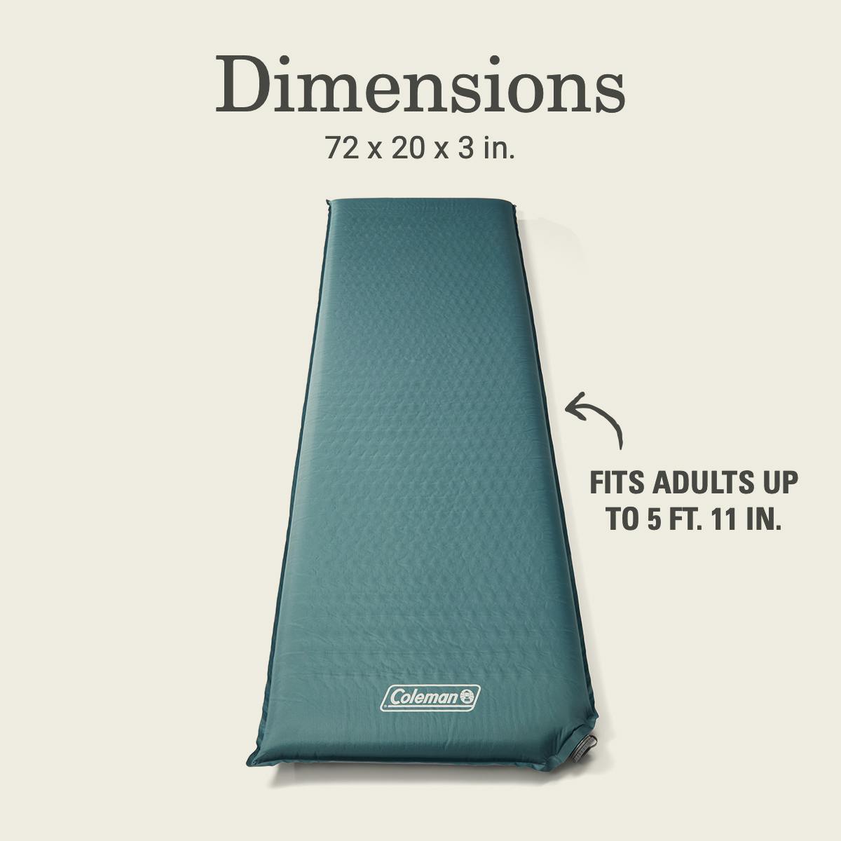 Silver Springs™ Self-Inflating Camping Pad, Blue Spruce Sleeping Bags by Coleman | campsifu