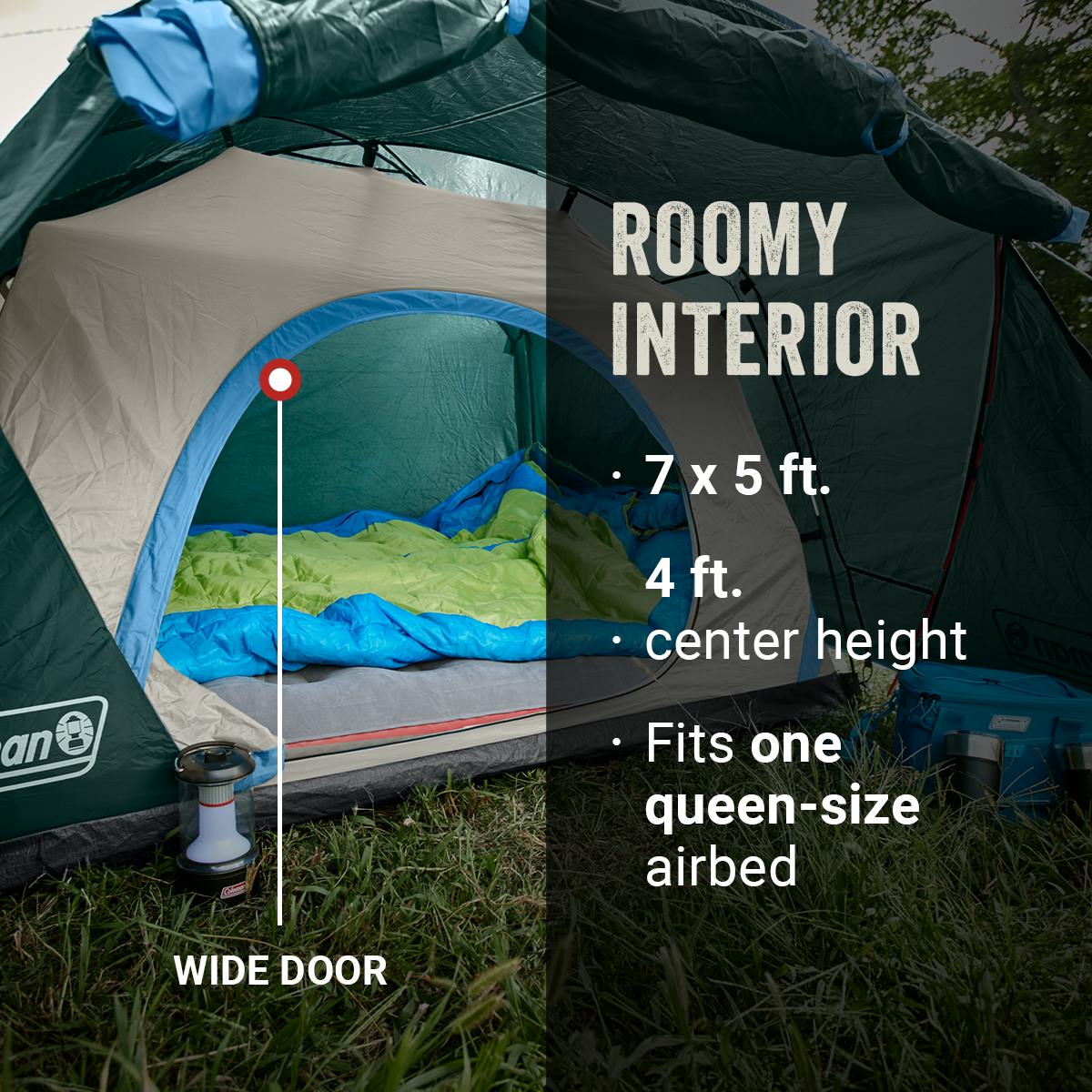 Skydome™ 2-Person Camping Tent with Full-Fly Vestibule, Evergreen Tents by Coleman | campsifu